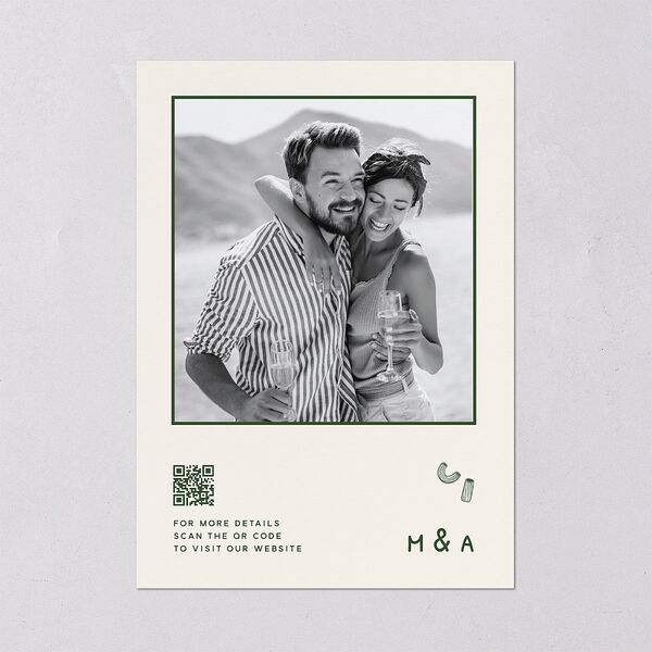 Hand Drawn Recipe Save the Date Cards Dark Camo Signature smooth Blank No Standard
