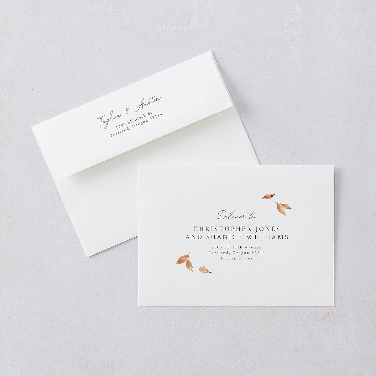 Leafy Garland Foil Wedding Invitations Gold Champagne Signature Blank No Standard