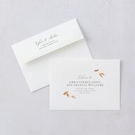 Leafy Garland Foil Wedding Invitations Gold Champagne Signature Blank No Standard