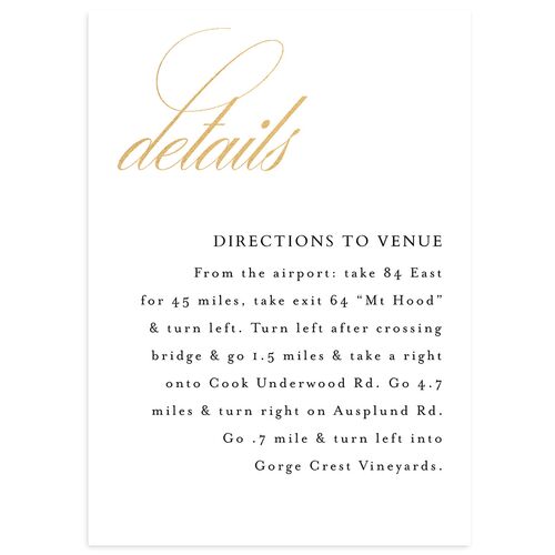 Joyful Day Wedding Enclosure Cards Gold Pure White Signature Standard