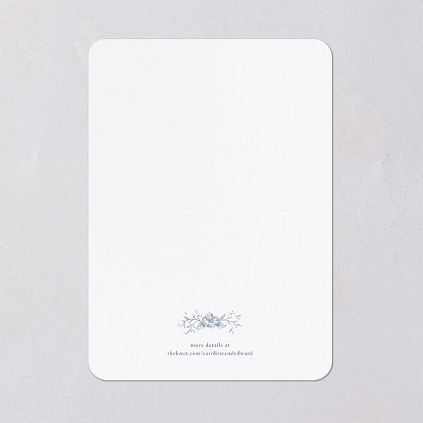 Antique Victorian Botanical Wedding Invitations Dusty Blue Signature Blank No Rounded