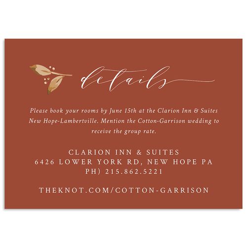 Classic Greenery Wedding Event Detail Cards Chestnut Signature Standard