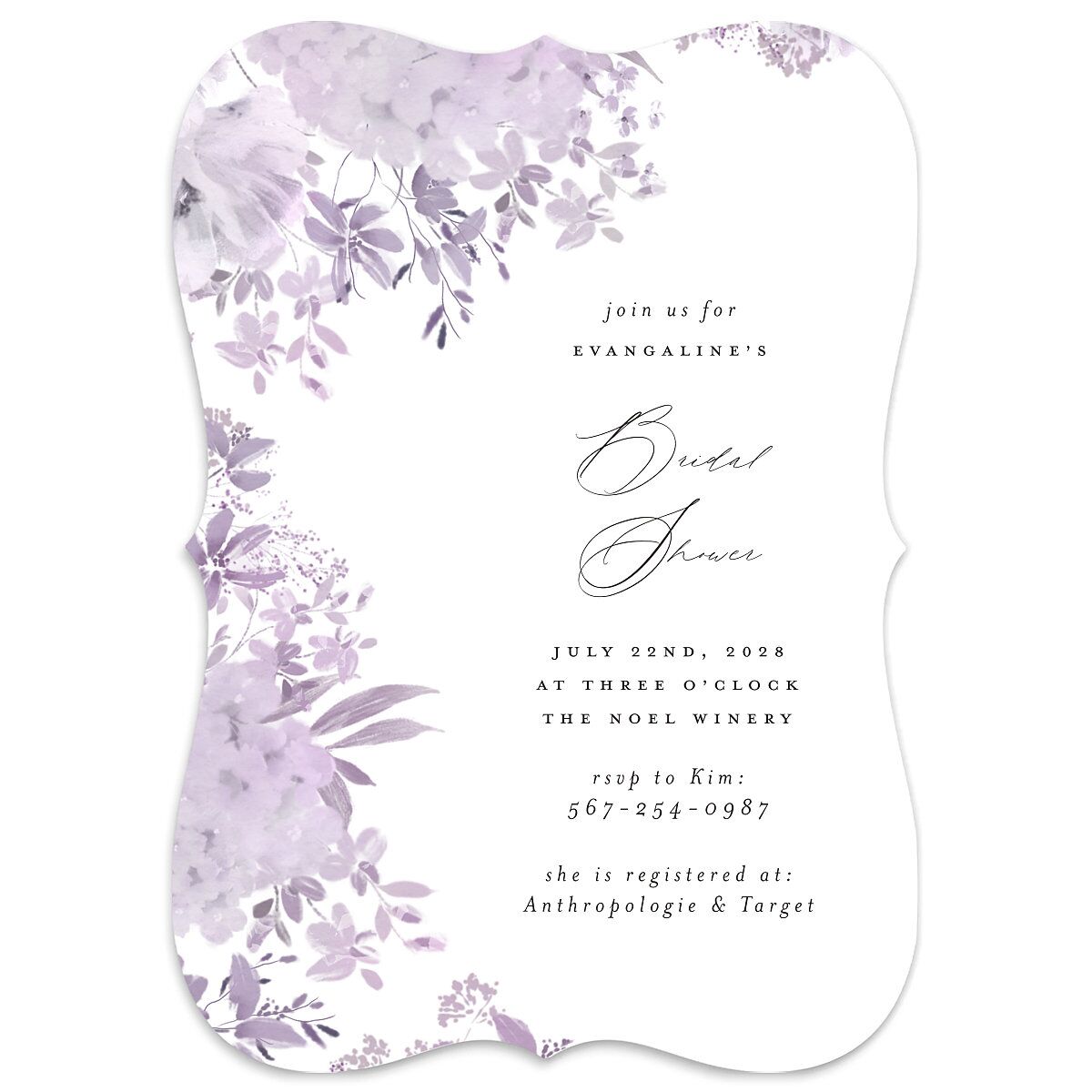 Monochrome Blooms Bridal Shower Invitations