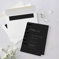 Modern Vow Bridal Shower Invitations Charcoal Signature Blank Standard