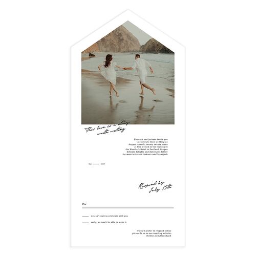 Vintage Film Photo All-in-One Wedding Invitations Licorice Signature Light Both Recipient and Return Addresses No
