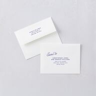 Retro Typography Photo Save the Date Petite Cards Sapphire Signature smooth Blank No Standard