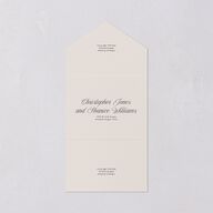 Elegant Oval Monogram All-in-One Wedding Invitations Sand Signature Light Both Recipient and Return Addresses No
