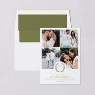 Monogram Branch Gallery Save the Date Cards Olive Signature smooth Blank No