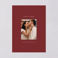 Simple Ballpoint Save the Date Cards Rust Signature smooth Blank No Standard