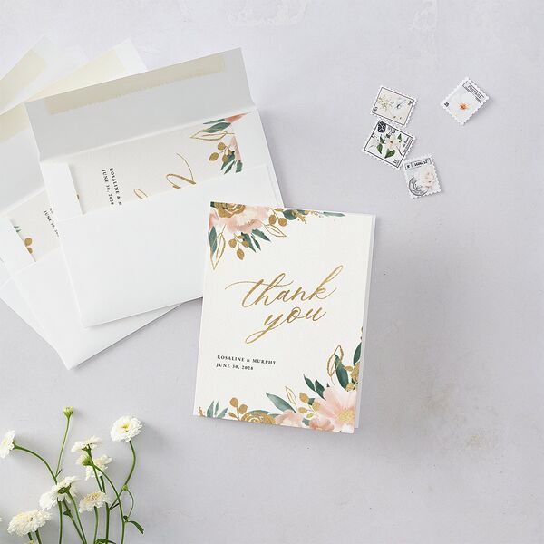 Exquisite Garden Thank You Cards Gold Blossom