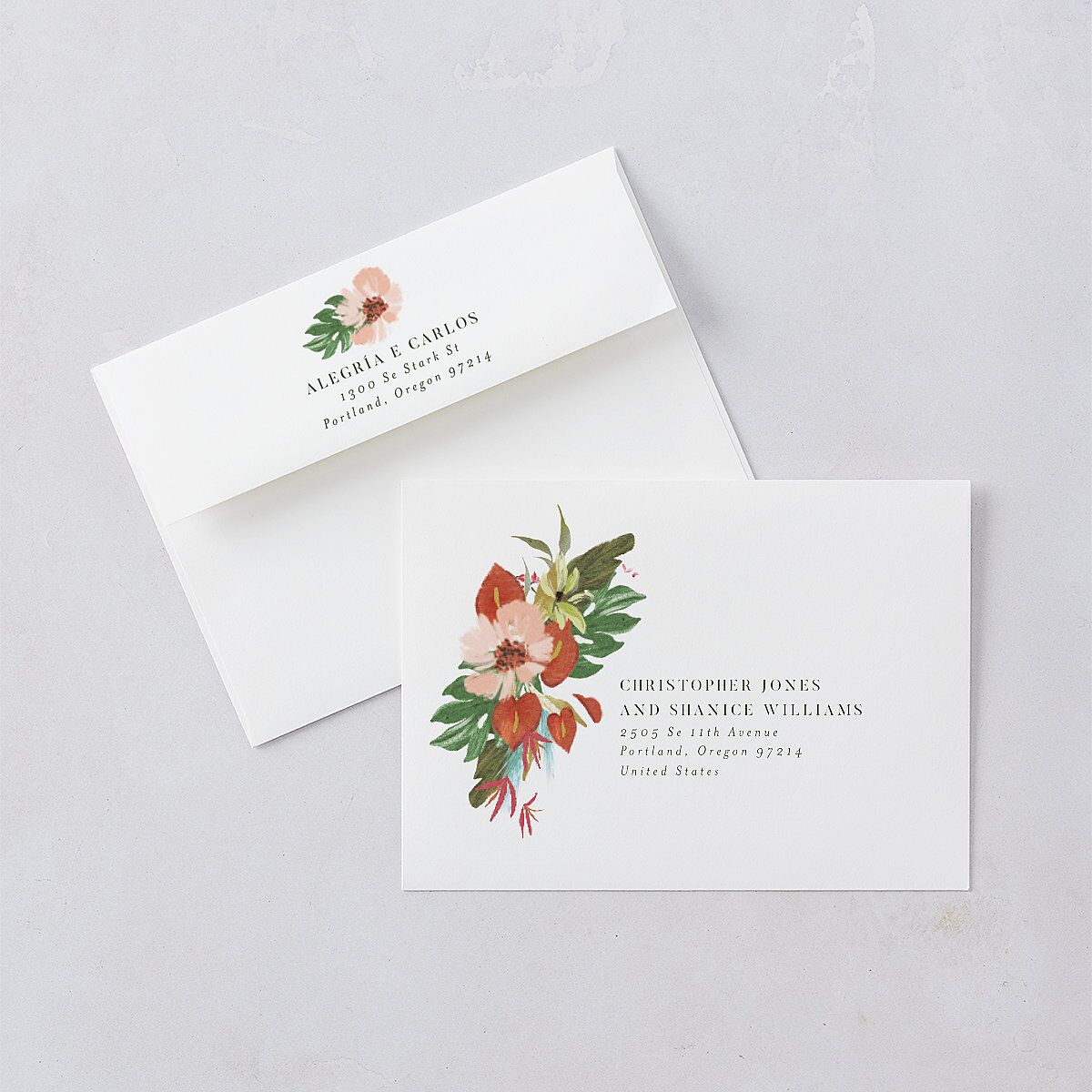 Flores Tropicais Wedding Invitations Gold Red Clay Signature Blank No Standard