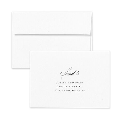 Formal Nautical Wedding Response Card Standard Envelopes White Midnight Return Address Signature Standard