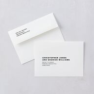 Cinematic Love Story Wedding Invitation Envelopes Pure White White Both Recipient and Return Addresses Standard Signature