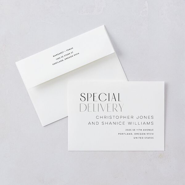 Real Talk Save The Date Cards Cotton Signature smooth Blank No Standard