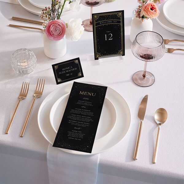 Written In The Stars Place Cards Gold Midnight Signature