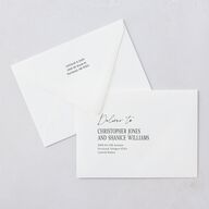 Vintage Film Reel Photo Strip Save The Date Card Euro Envelopes Pure White White Both Recipient and Return Addresses Luxe Signature
