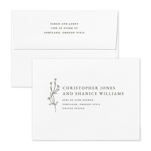 Gilded Monogram Thank You Card Envelopes Blue Dark Camo Return Address Signature Standard