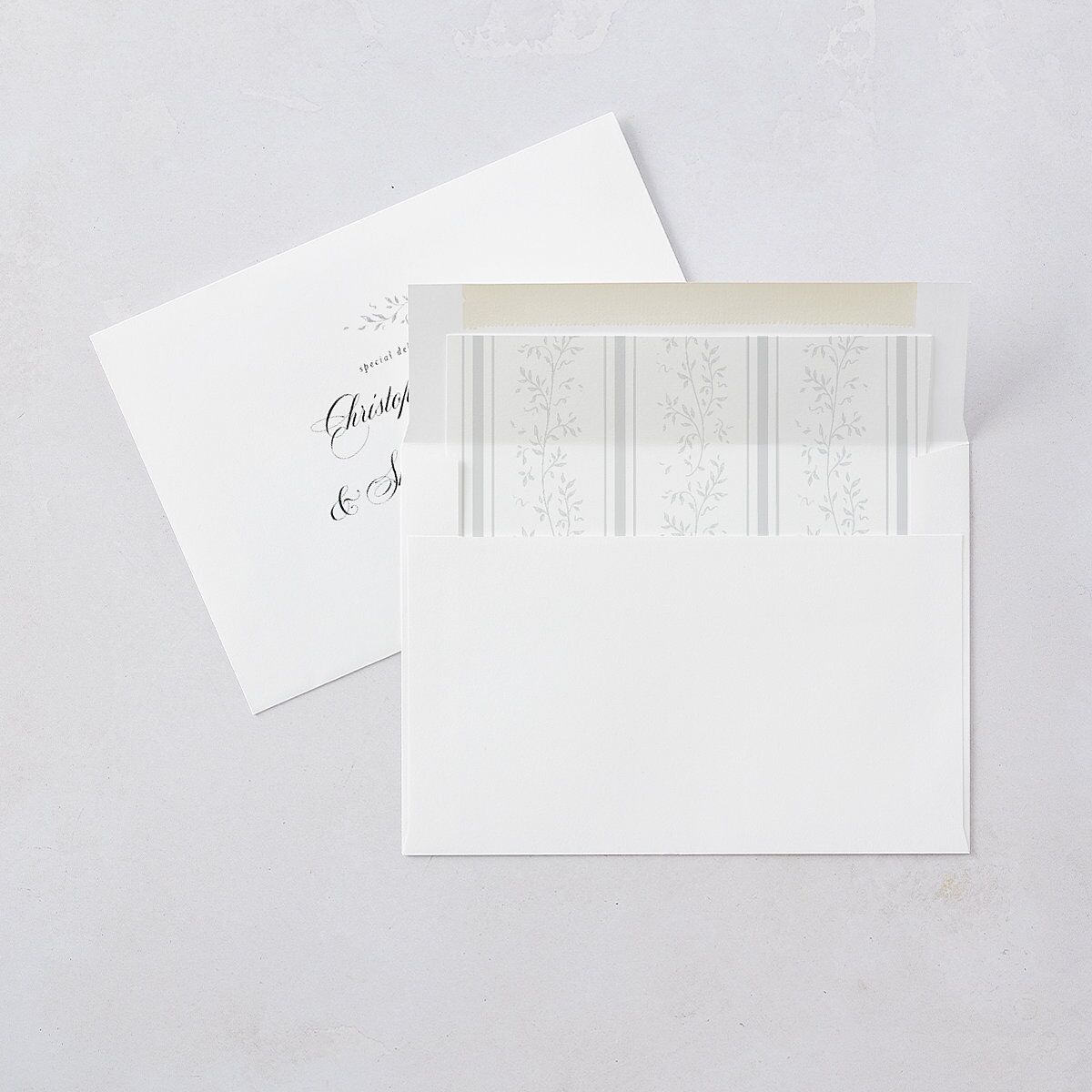 Formal Opulent Frame Bridal Shower Invitations Pure White Signature Blank Standard