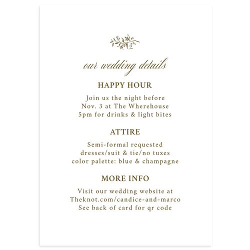 Elegant Photo Crest Wedding Event Detail Cards Driftwood Signature Standard