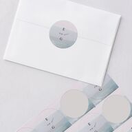 Abstract Beach Wedding Stickers Regency Blue Circle