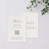 Botanical Accent QR Code RSVP Cards Hunter Green Signature Standard