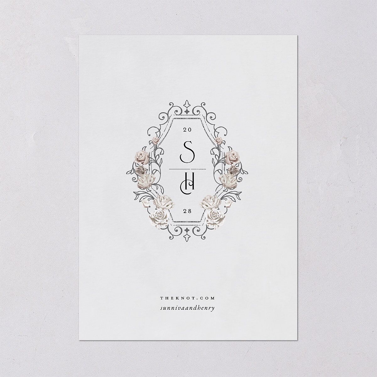 Gothic Date Save the Date Cards Pure White Signature smooth Blank No Standard