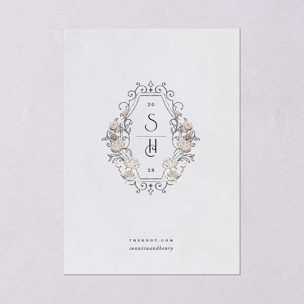 Gothic Date Save the Date Cards Pure White Signature smooth Blank No Standard