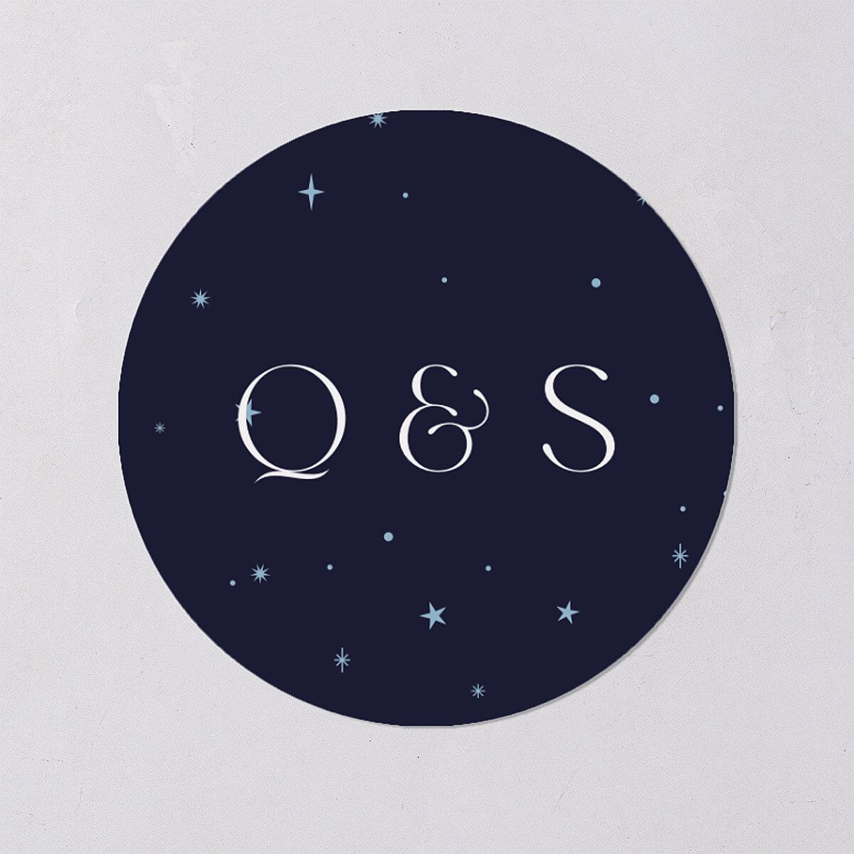 Celestial Arch Wedding Stickers Navy Circle