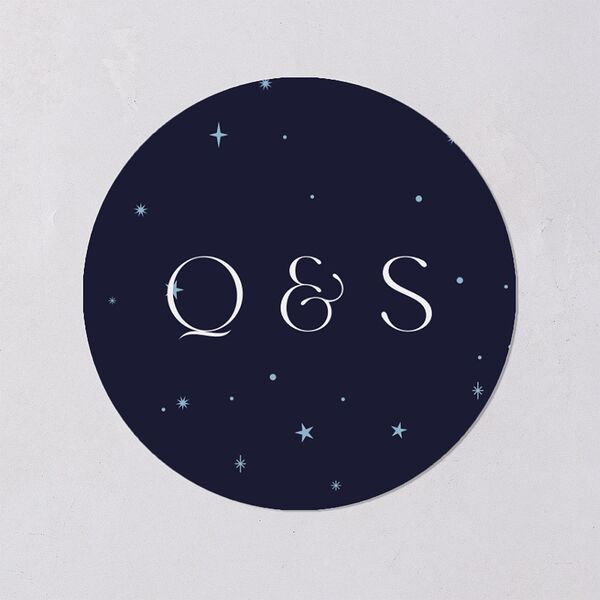 Celestial Arch Wedding Stickers Navy Circle