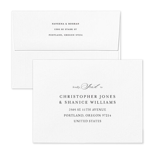 Indian Gilded Adornment Thank You Card Envelopes White Sand Both Recipient and Return Addresses Signature Standard