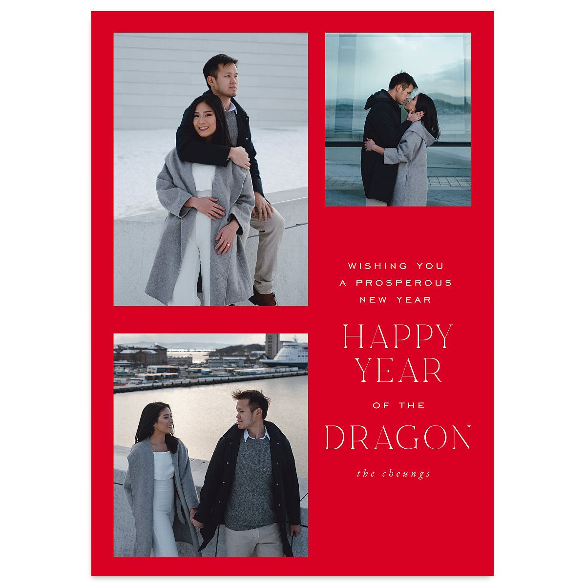 Lunar New Year Grid Holiday Cards