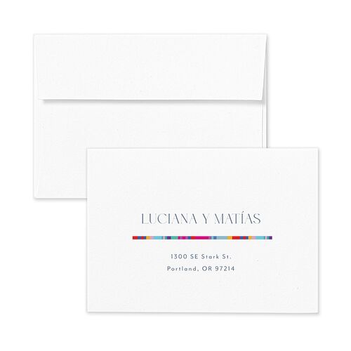Serape de Sol Wedding Response Card Standard Envelopes Terracotta Stream Return Address Signature Standard