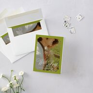 Vintage Ticket Border Photo Thank You Cards Peridot