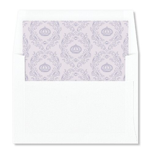 Glamorous Crown Monogram Crest Envelope Liners by Bridgerton Sheer Lilac Standard