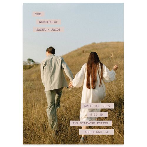 Editorial Label Maker Wedding Invitations Orchid Signature Blank No Standard