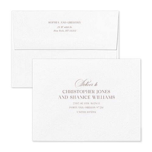 Classically Elegant Thank You Card Envelopes Rose Desert Rose Recipient Address Signature Standard
