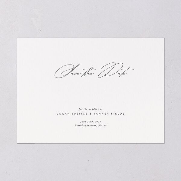 Romantic Minimal Save The Date Cards Snow Signature smooth Blank No