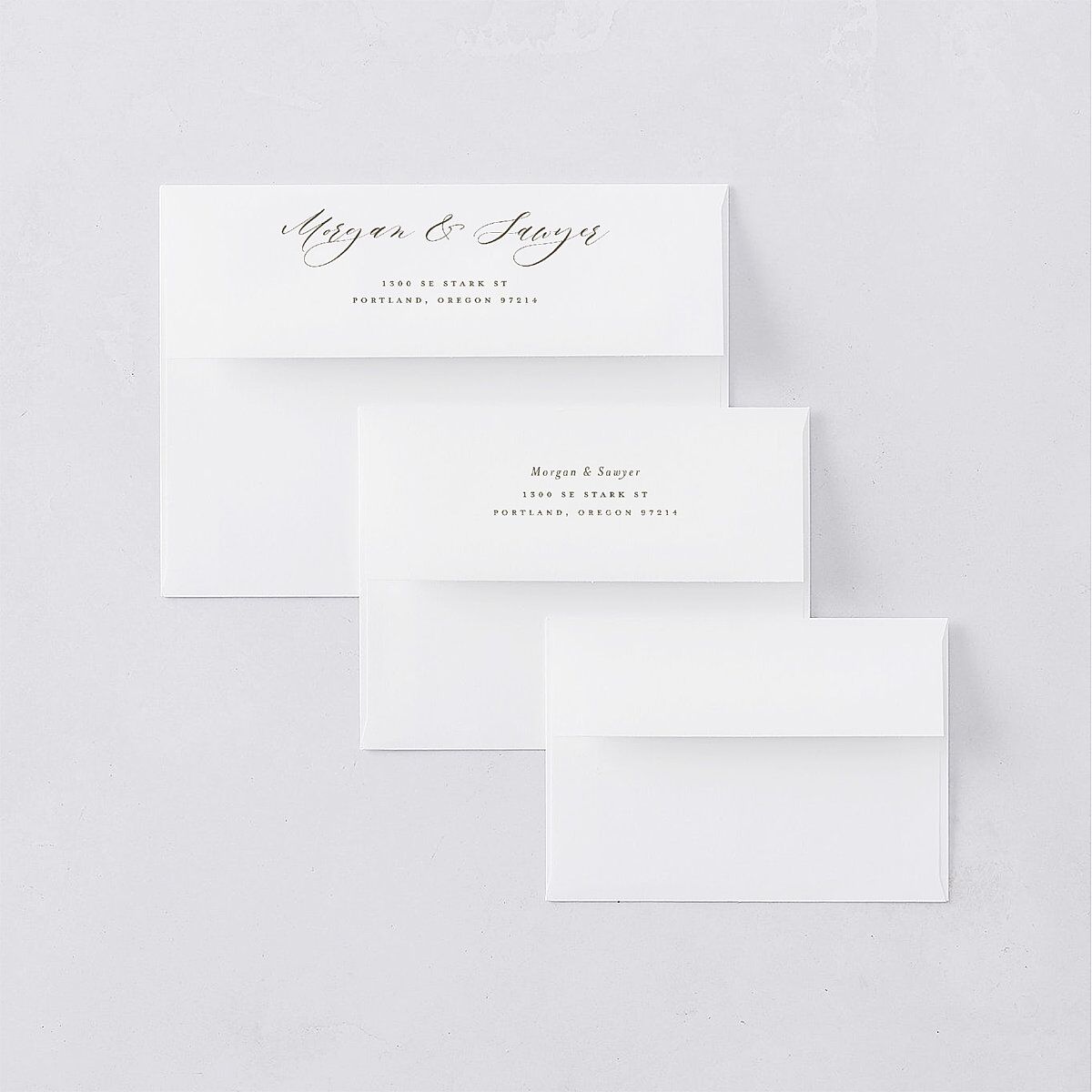 Western Floral Rehearsal Dinner Invitation Envelopes White Terracotta Both Recipient and Return Addresses Signature Standard