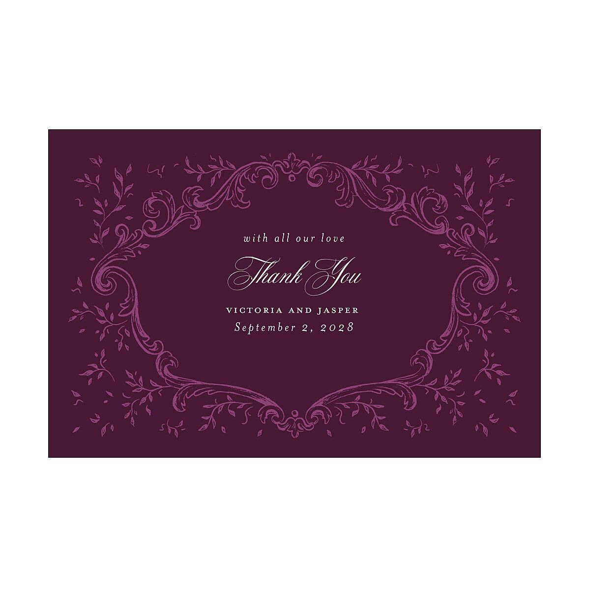 Formal Opulent Frame Thank You Postcards