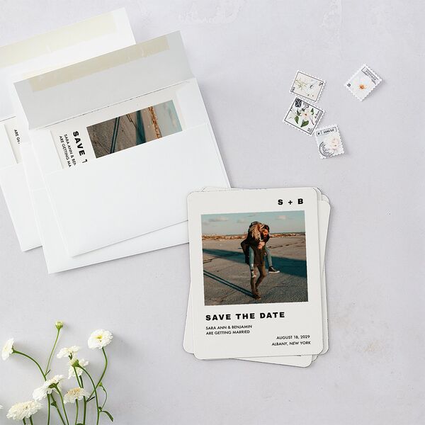 Cinematic Love Story Save The Date Magnets Pure White Magnet Paper