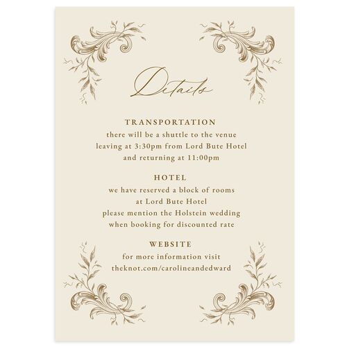 Antique Victorian Botanical Wedding Event Detail Cards Driftwood Signature Standard