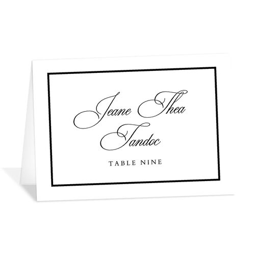 Classic Champagne with Bows Place Cards Pure White Signature