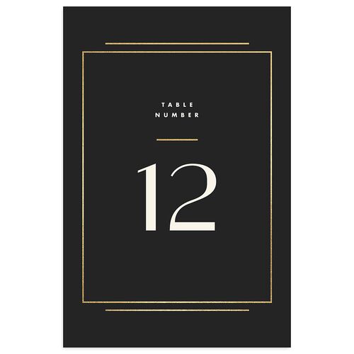 Refined Frame Table Numbers Gold Charcoal Signature