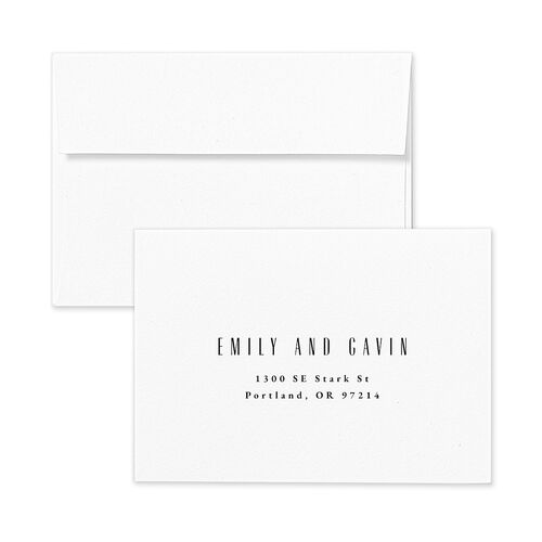 Vintage Deco Wedding Response Card Standard Envelopes White Standard Charcoal Return Address Signature