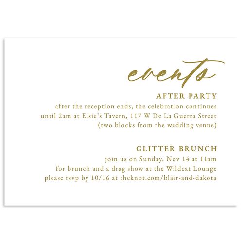 Vertical Names Wedding Enclosure Cards Marigold Signature