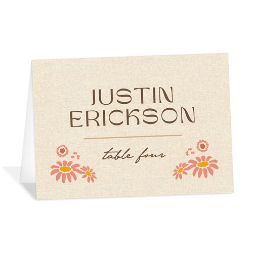 Wildflower Nouveau Place Cards Mocha Signature