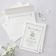 Hand Drawn Cake Rehearsal Dinner Invitations Dark Camo Signature Blank Standard