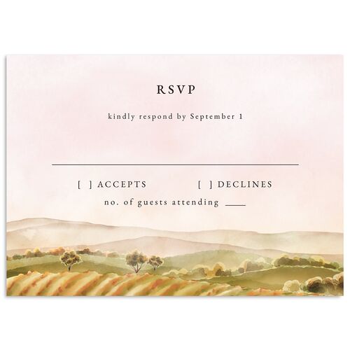 Romantic Vineyard Wedding Response Cards Burgundy Signature Standard