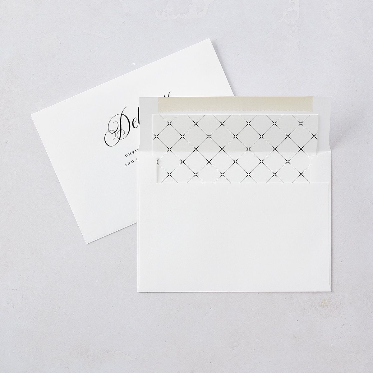 Elegant Hollywood Calligraphy Wedding Invitations Licorice Signature Blank No Standard