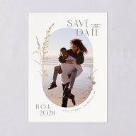 Minimal Wildflower Save the Date Cards Gold Off-White Signature smooth Blank No